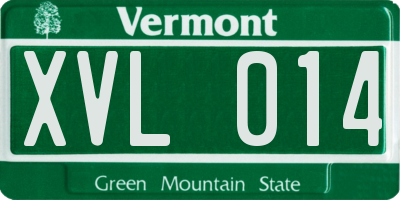 VT license plate XVL014