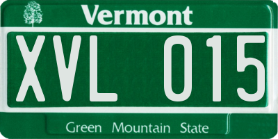 VT license plate XVL015