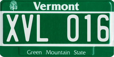VT license plate XVL016