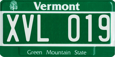 VT license plate XVL019
