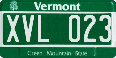 VT license plate XVL023
