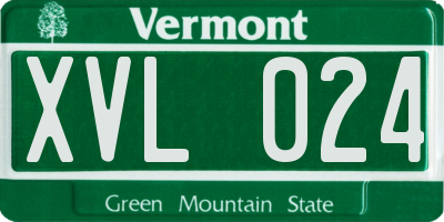 VT license plate XVL024
