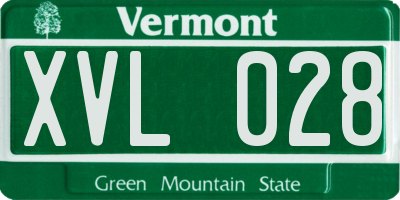 VT license plate XVL028