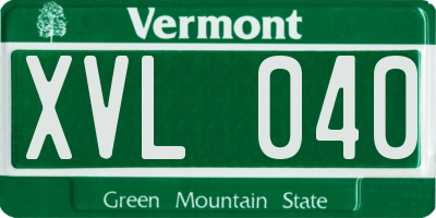 VT license plate XVL040