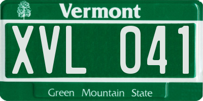 VT license plate XVL041
