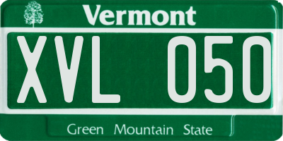 VT license plate XVL050