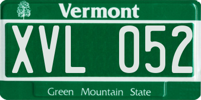 VT license plate XVL052