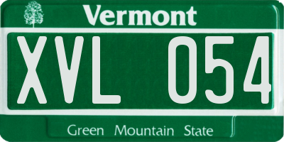 VT license plate XVL054