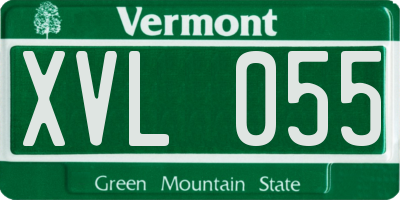 VT license plate XVL055
