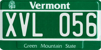 VT license plate XVL056