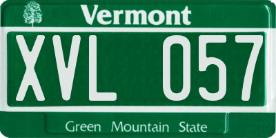 VT license plate XVL057