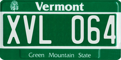 VT license plate XVL064