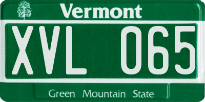 VT license plate XVL065
