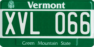 VT license plate XVL066