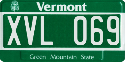 VT license plate XVL069