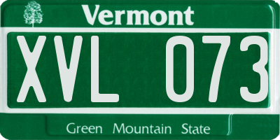 VT license plate XVL073