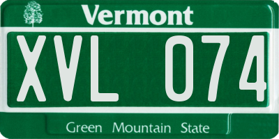 VT license plate XVL074