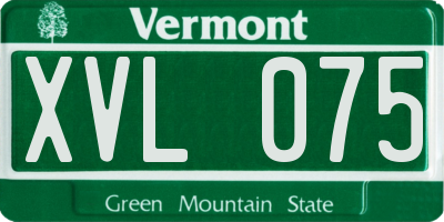 VT license plate XVL075