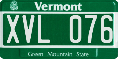 VT license plate XVL076