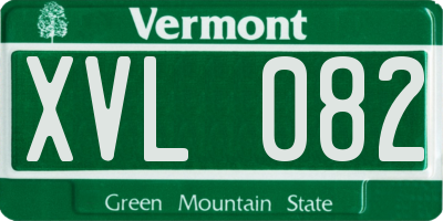 VT license plate XVL082