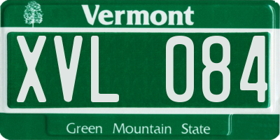 VT license plate XVL084