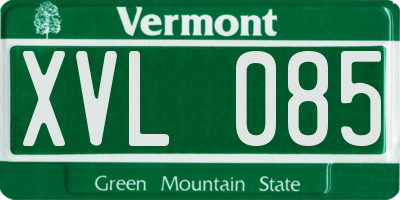 VT license plate XVL085
