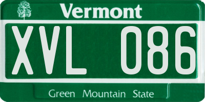 VT license plate XVL086