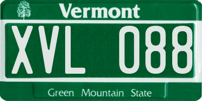 VT license plate XVL088
