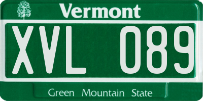 VT license plate XVL089