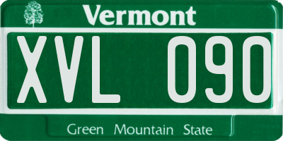 VT license plate XVL090