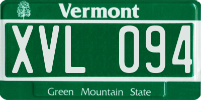 VT license plate XVL094