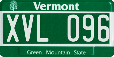 VT license plate XVL096