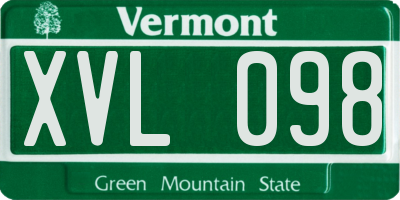 VT license plate XVL098