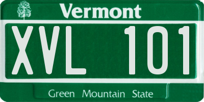 VT license plate XVL101