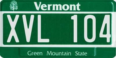 VT license plate XVL104