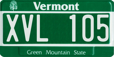 VT license plate XVL105