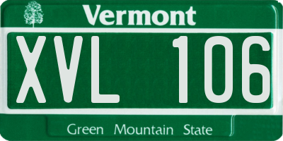 VT license plate XVL106