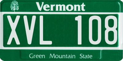 VT license plate XVL108