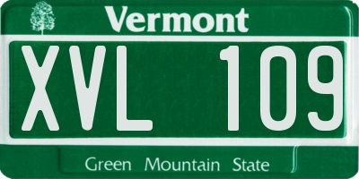 VT license plate XVL109