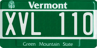 VT license plate XVL110