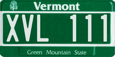 VT license plate XVL111