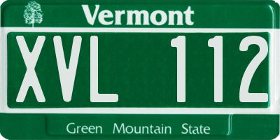 VT license plate XVL112