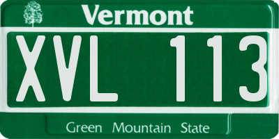 VT license plate XVL113