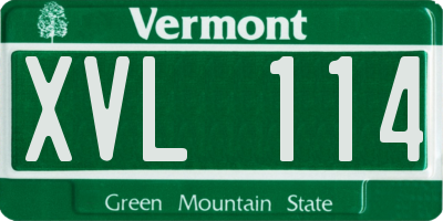 VT license plate XVL114