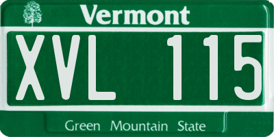 VT license plate XVL115