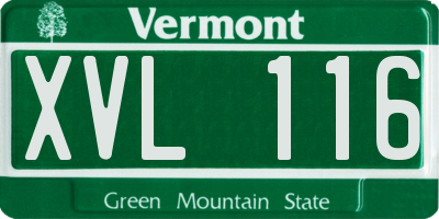 VT license plate XVL116