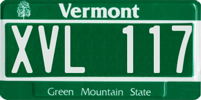VT license plate XVL117
