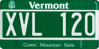 VT license plate XVL120