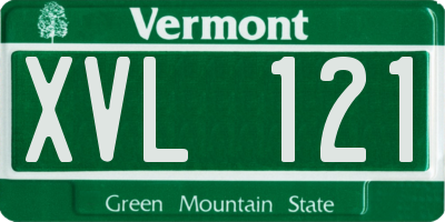 VT license plate XVL121