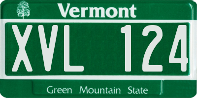VT license plate XVL124
